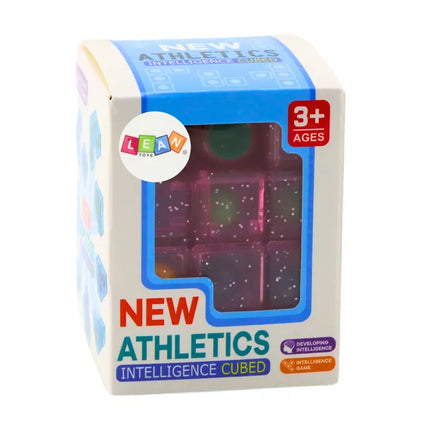 Loginiai blokeliai, dėlionės kubo žaidimas, rožinis