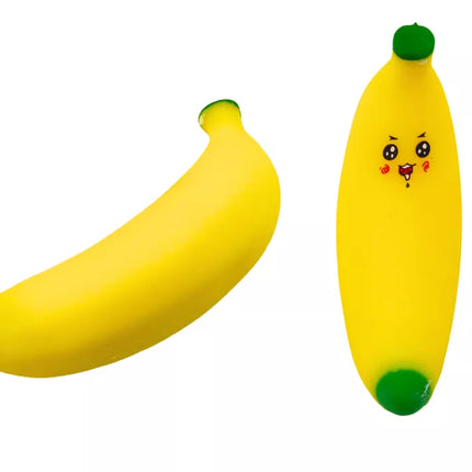 Bananų tampomas guminis geltonas žaislas