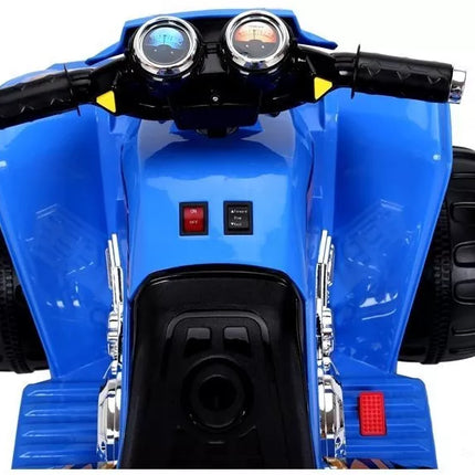 Vidutinis mėlynas keturratis – elektrinė transporto priemonė