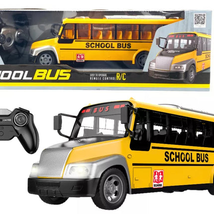 Nuotoliniu būdu valdomas mokyklinis autobusas RC šviesos geltonas