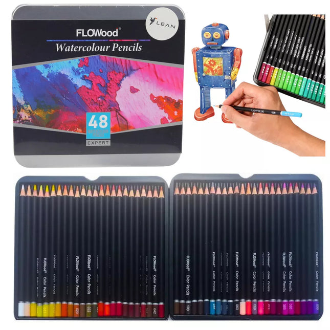 48 spalvų akvarelinių pieštukų rinkinys
