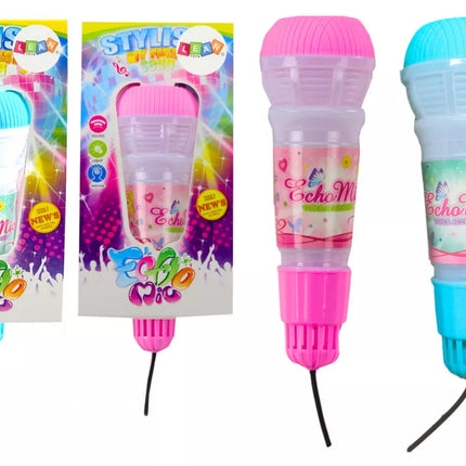 Vaikiškas mikrofonas su aido efektu Karaoke rožinis mėlynas