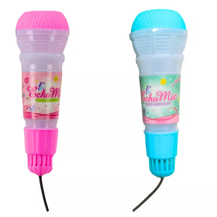 Vaikiškas mikrofonas su aido efektu Karaoke rožinis mėlynas