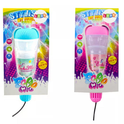 Vaikiškas mikrofonas su aido efektu Karaoke rožinis mėlynas