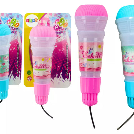 Vaikiškas mikrofonas su aido efektu, šviesiai mėlynas