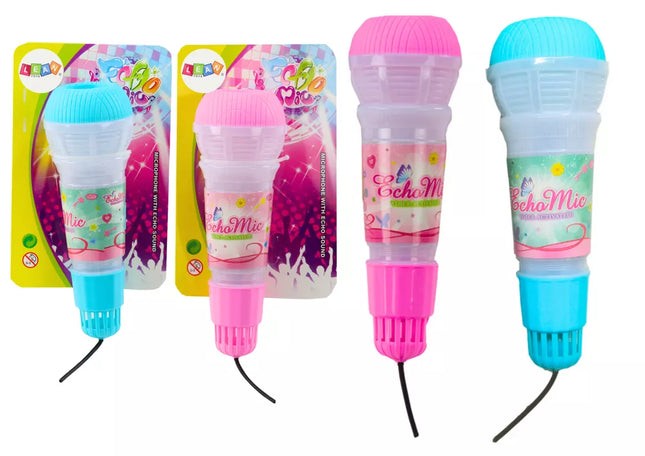 Vaikiškas mikrofonas su aido efektu, šviesiai mėlynas