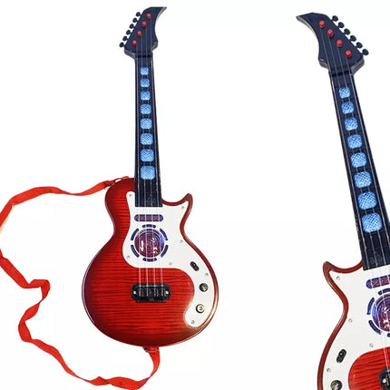 Elektrinė gitara vaikams, raudona, su šviesiomis melodijomis