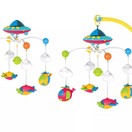 Lovytė karuselė kūdikiui NSO lėktuvų projektorius 108 melodijos