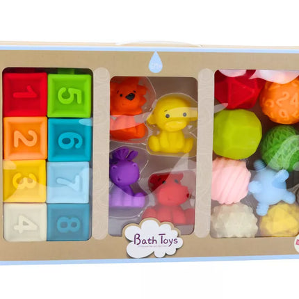 Minkšti edukaciniai vonios blokeliai, 20 vnt., gyvūnų formos