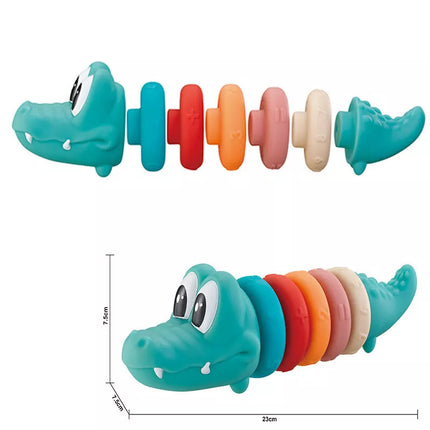 Minkštas edukacinis rinkinys mažyliams „Piramidė Krokodilas“