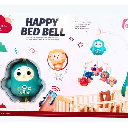 Vaikiškos lovytės karuselė su nuotolinio valdymo pulteliu lopšinėmis ir garsais, mėlyna