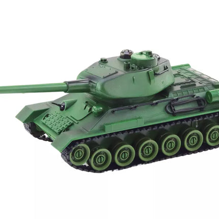 Nuotoliniu būdu valdomas karinis tankas RC 1:28 su besisukančiu bokšteliu, žalias