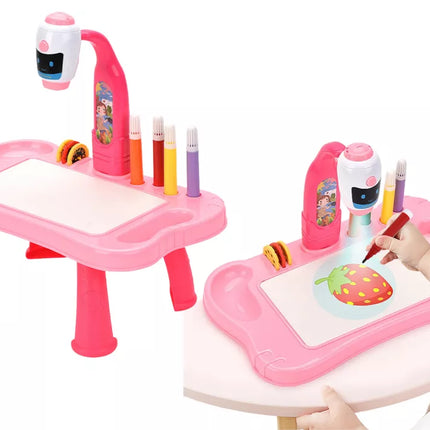 Mini projektorius Robot Table 2in1 Priedai Rožinis