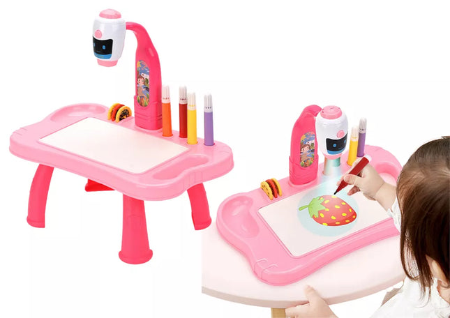 Mini projektorius Robot Table 2in1 Priedai Rožinis