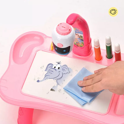 Mini projektorius Robot Table 2in1 Priedai Rožinis