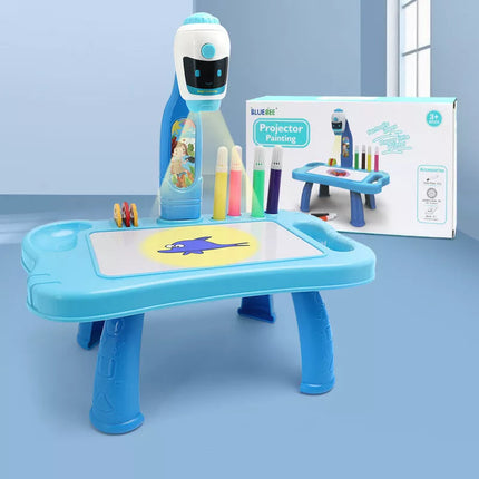 Mini Projektorius Robotas Stalas 2in1 Priedai Mėlynas