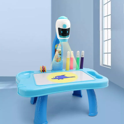 Mini Projektorius Robotas Stalas 2in1 Priedai Mėlynas