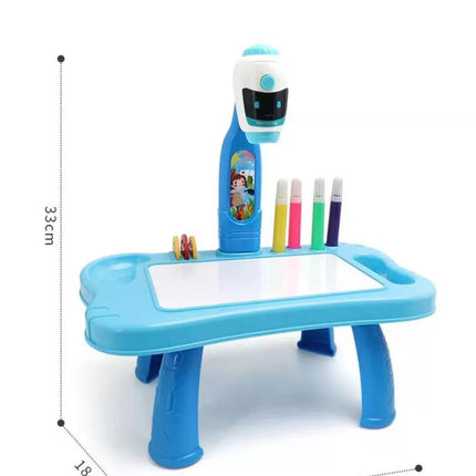 Mini Projektorius Robotas Stalas 2in1 Priedai Mėlynas