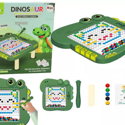 Edukacinis magnetinis piešimo lenta-dėlionė „Dinozaurai“, žalia