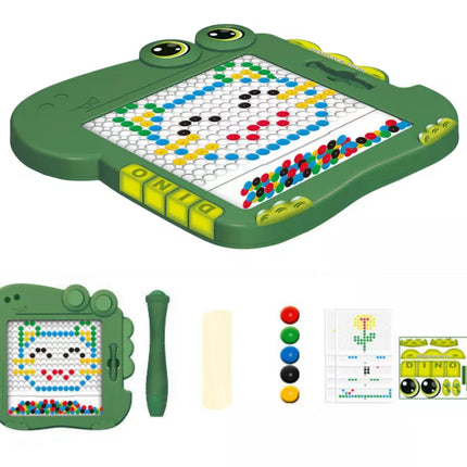 Edukacinis magnetinis piešimo lenta-dėlionė „Dinozaurai“, žalia