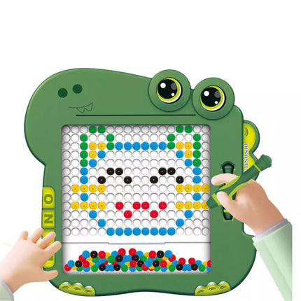 Edukacinis magnetinis piešimo lenta-dėlionė „Dinozaurai“, žalia