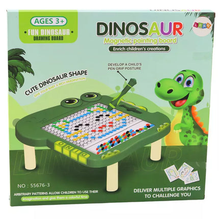 Edukacinis magnetinis piešimo lenta-dėlionė „Dinozaurai“, žalia