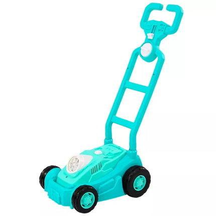 Burbulų mašina – žoliapjovė su rankena, mėlyna