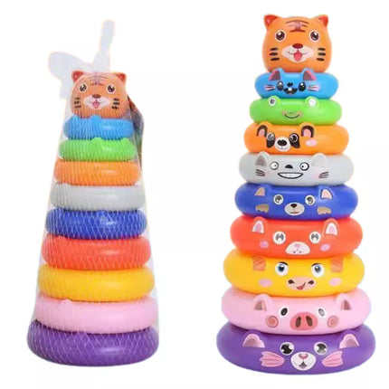 Apskritimo piramidės gyvūnų lipdukai Tigras Spalvinga