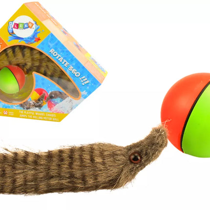 Kamuolys su pūkuota šeško uodega, interaktyvus vonios žaislas