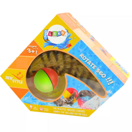 Kamuolys su pūkuota šeško uodega, interaktyvus vonios žaislas