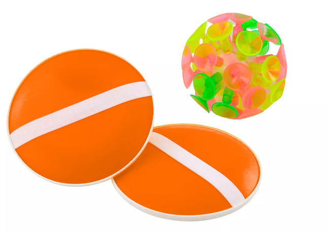 Apvalus arkadinio žaidimo kamuoliukas su siurbtukais, oranžinis