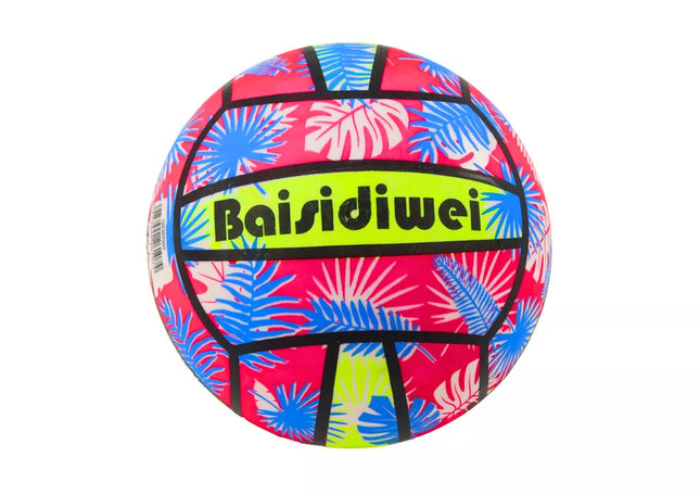 Guminis kamuolys Ryškūs lapai Rožinis Mėlynas 24 cm