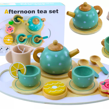 Arbatinis kavos rinkinys vaikams, medinis, 15 dalių