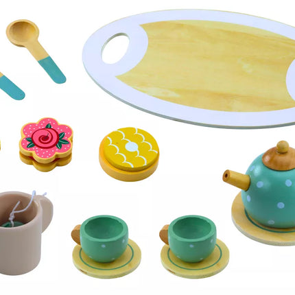 Arbatinis kavos rinkinys vaikams, medinis, 15 dalių