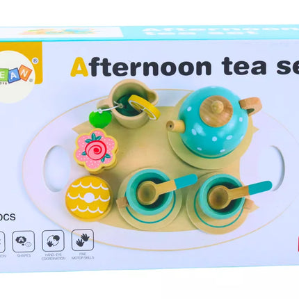 Arbatinis kavos rinkinys vaikams, medinis, 15 dalių