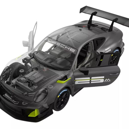 Konstruktorius - RC automobilis Rastar 1:18 Porsche 911 GT2 pilkas, 68 elementai