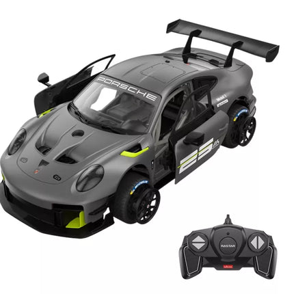 Konstruktorius - RC automobilis Rastar 1:18 Porsche 911 GT2 pilkas, 68 elementai