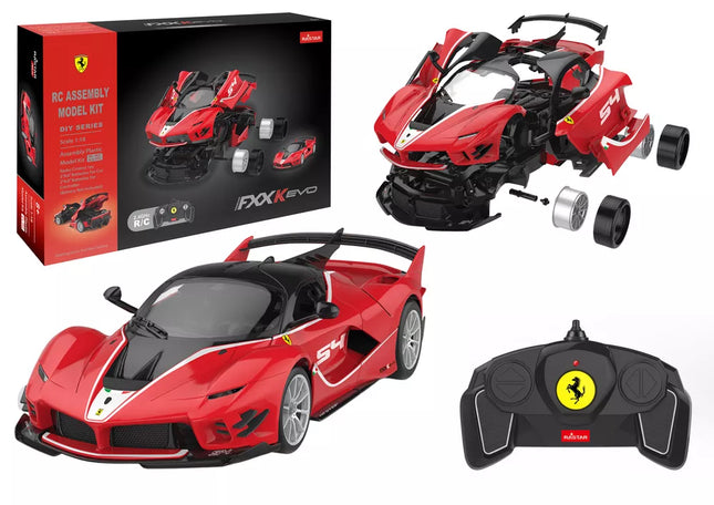 Automobilių konstruktorius „Rastar“ 1:18 Ferrari FXXK EVO raudonas, 88 detalės