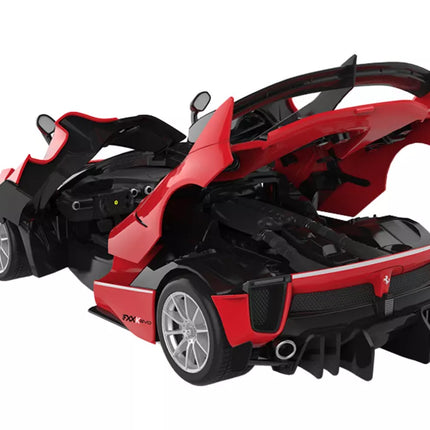 Automobilių konstruktorius „Rastar“ 1:18 Ferrari FXXK EVO raudonas, 88 detalės