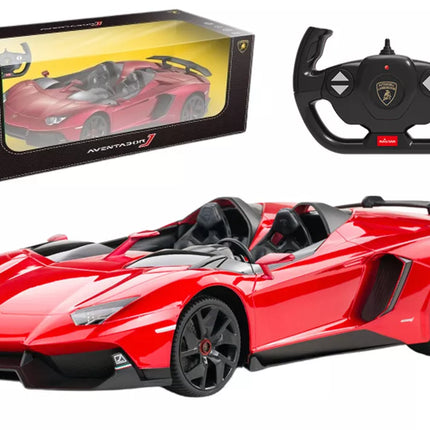 RC automobilis Rastar 1:12 Lamborghini Aventador Red Cabrio