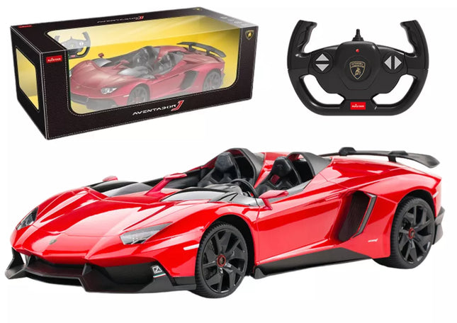 RC automobilis Rastar 1:12 Lamborghini Aventador Red Cabrio