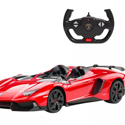 RC automobilis Rastar 1:12 Lamborghini Aventador Red Cabrio
