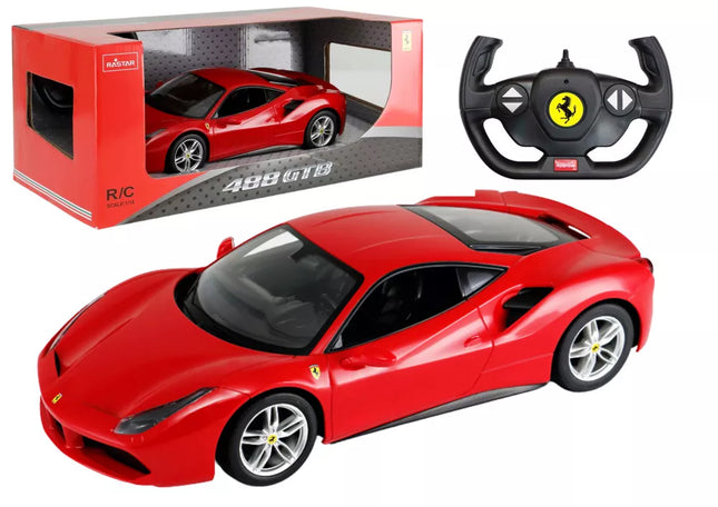 Rastar automobilis 1:14 Ferrari 488 GTB, raudonas