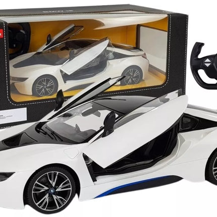 Automobilis R/C Sportinis Nuotolinio Valdymo BMW i8 Rastar 1:14 Baltas
