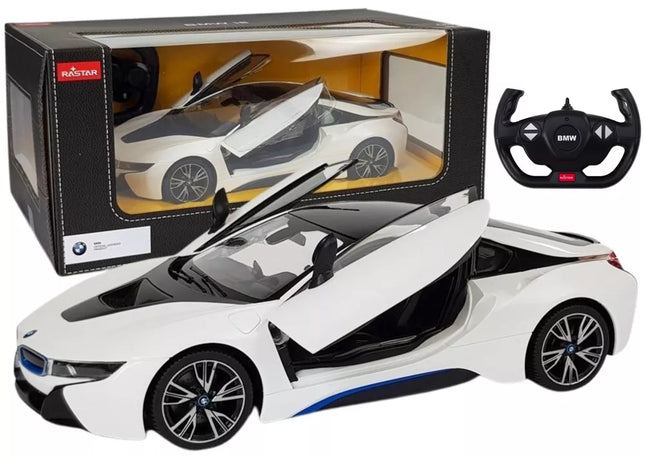 Automobilis R/C Sportinis Nuotolinio Valdymo BMW i8 Rastar 1:14 Baltas