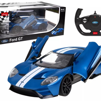 RC automobilis nuotoliniu būdu valdomas modelis Ford GT 1:14 atidaromos durys mėlynas