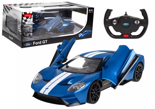 RC automobilis nuotoliniu būdu valdomas modelis Ford GT 1:14 atidaromos durys mėlynas
