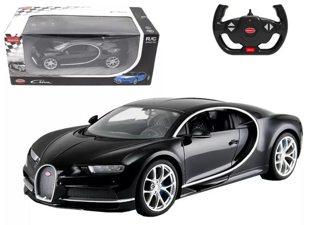 RC Bugatti Chiron 1:14 juodas nuotoliniu būdu valdomas automobilis