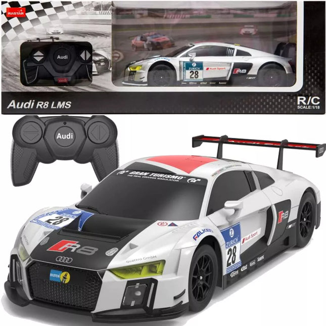 Automobilis R/C 1:24 Nuotoliniu būdu valdomas sportinis AUDI R8 LMS baltas