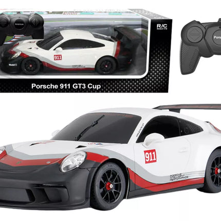 RC automobilis 1:18 Rastar Porsche 911 GT3, baltas-pilkas